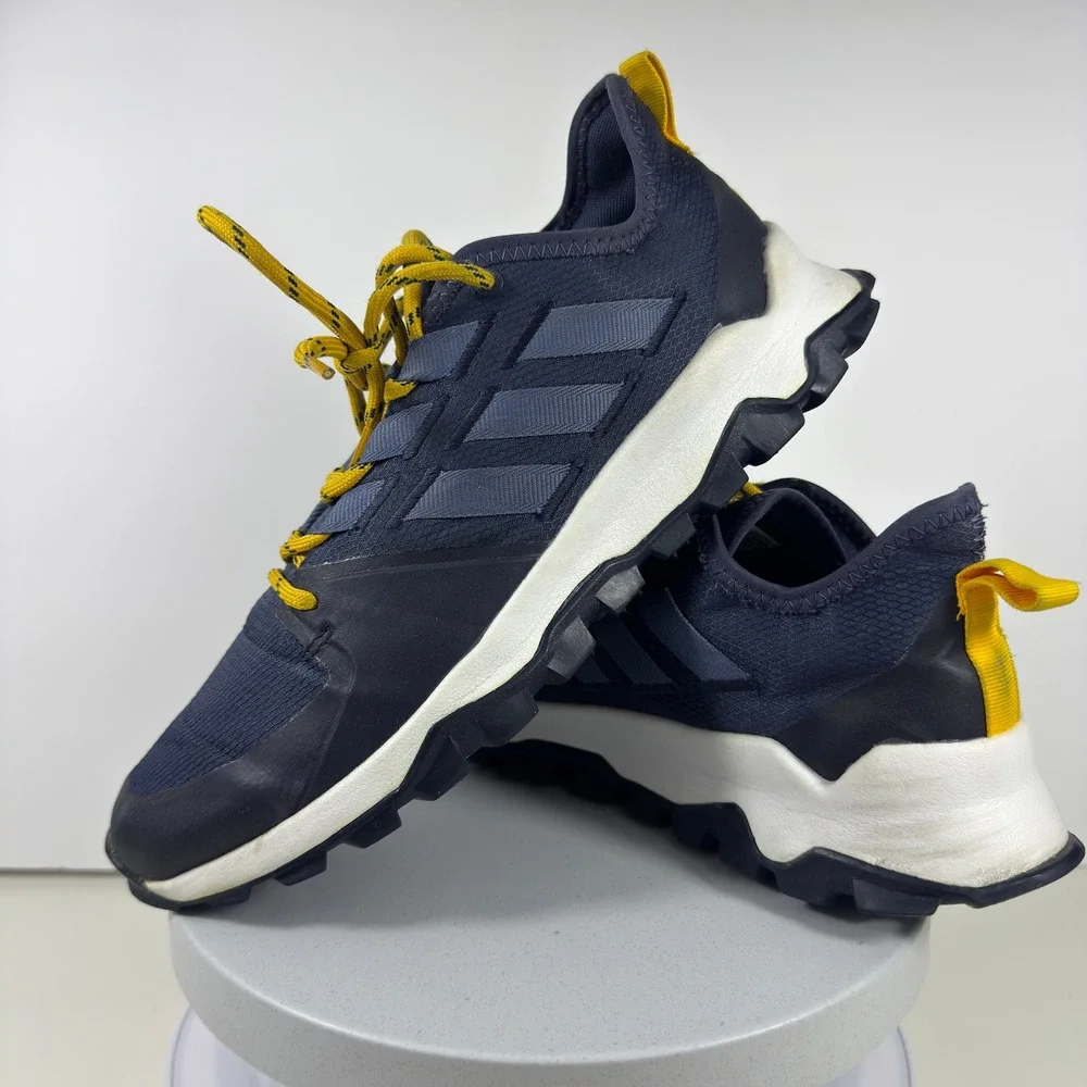 Adidas Kanadia‎ Trail Men's Size 10 Blue Gold Running Shoes Gorpcore Traxion